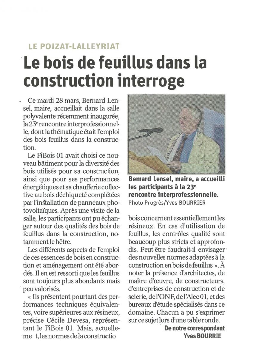 Article Le Progrès 4 avril 2023