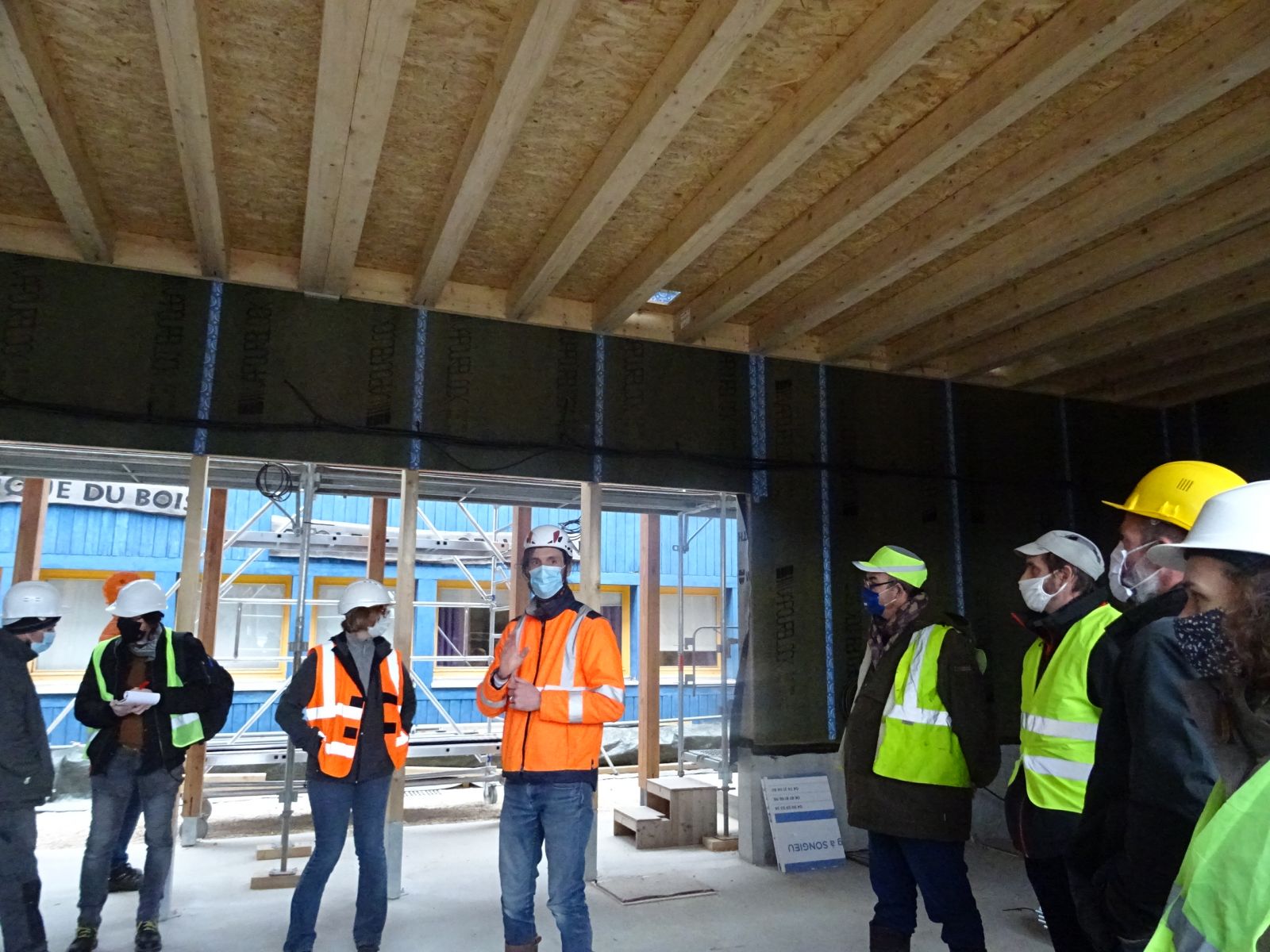 Visite du chantier bois de l'extension de l'ETB